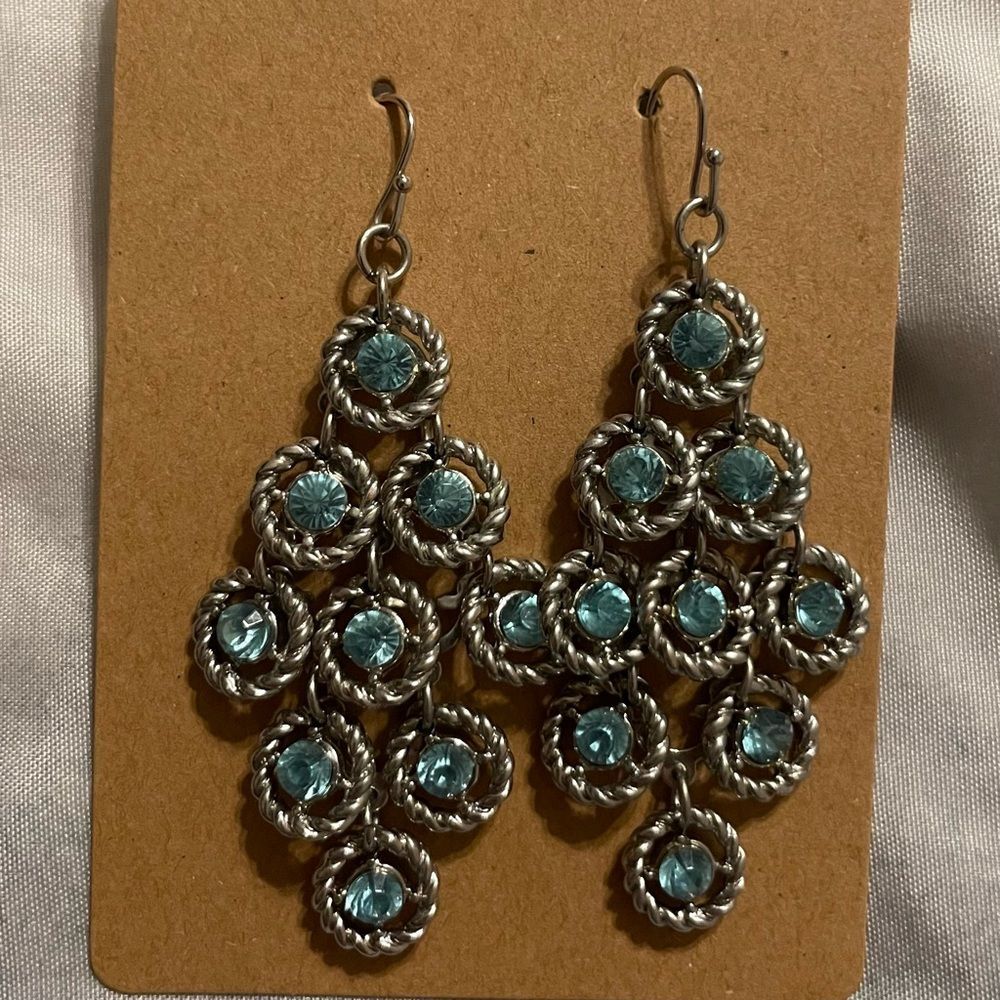 Turquoise Gem Dangle Earrings